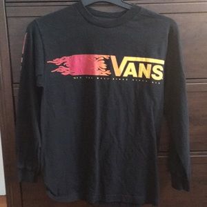 Vans Off the Wall Long Sleeve Black Shirt Size SM